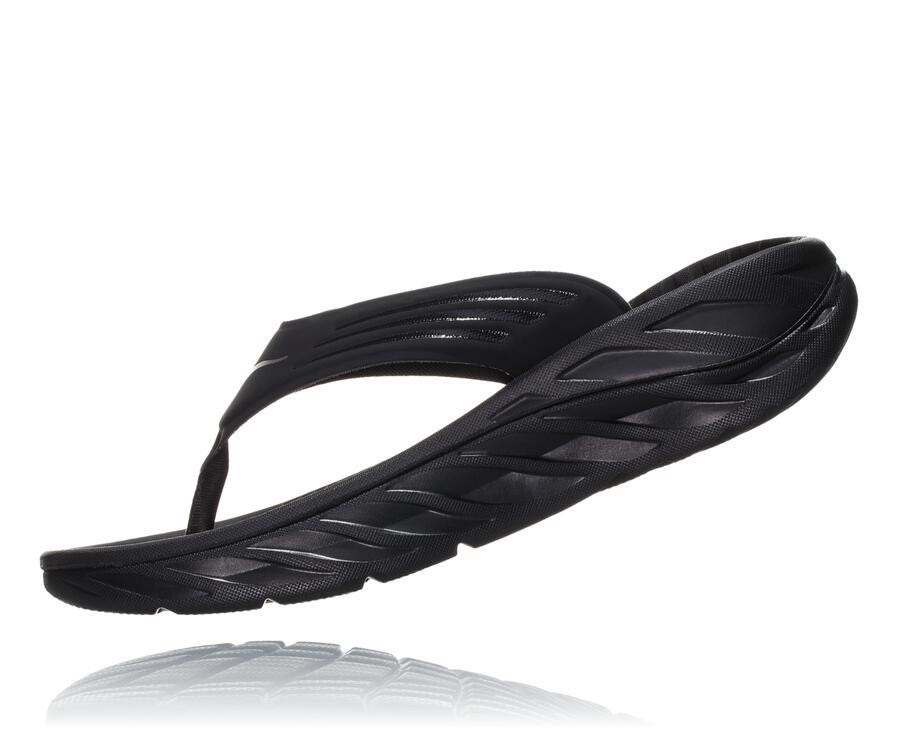 Hoka One One Sandale Panske Čierne - ORA Recovery Flip - 03697-NURO